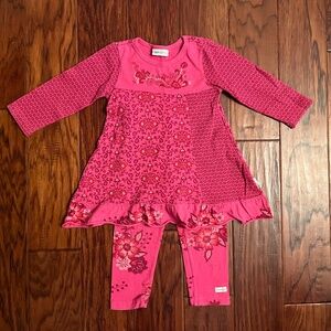 Naartjie Kids pink floral dress with leggings
